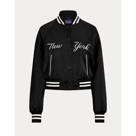 Ralph Lauren Collection Women’s Yankees Jacket Black Bomber 2 MLB NY NWT $3290 - Picture 2 of 7